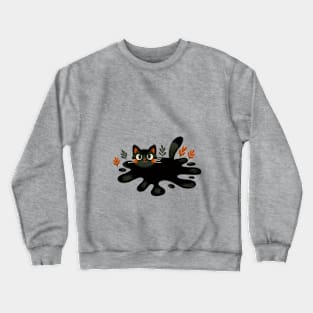 Cat inkblot- black cat illustration Crewneck Sweatshirt